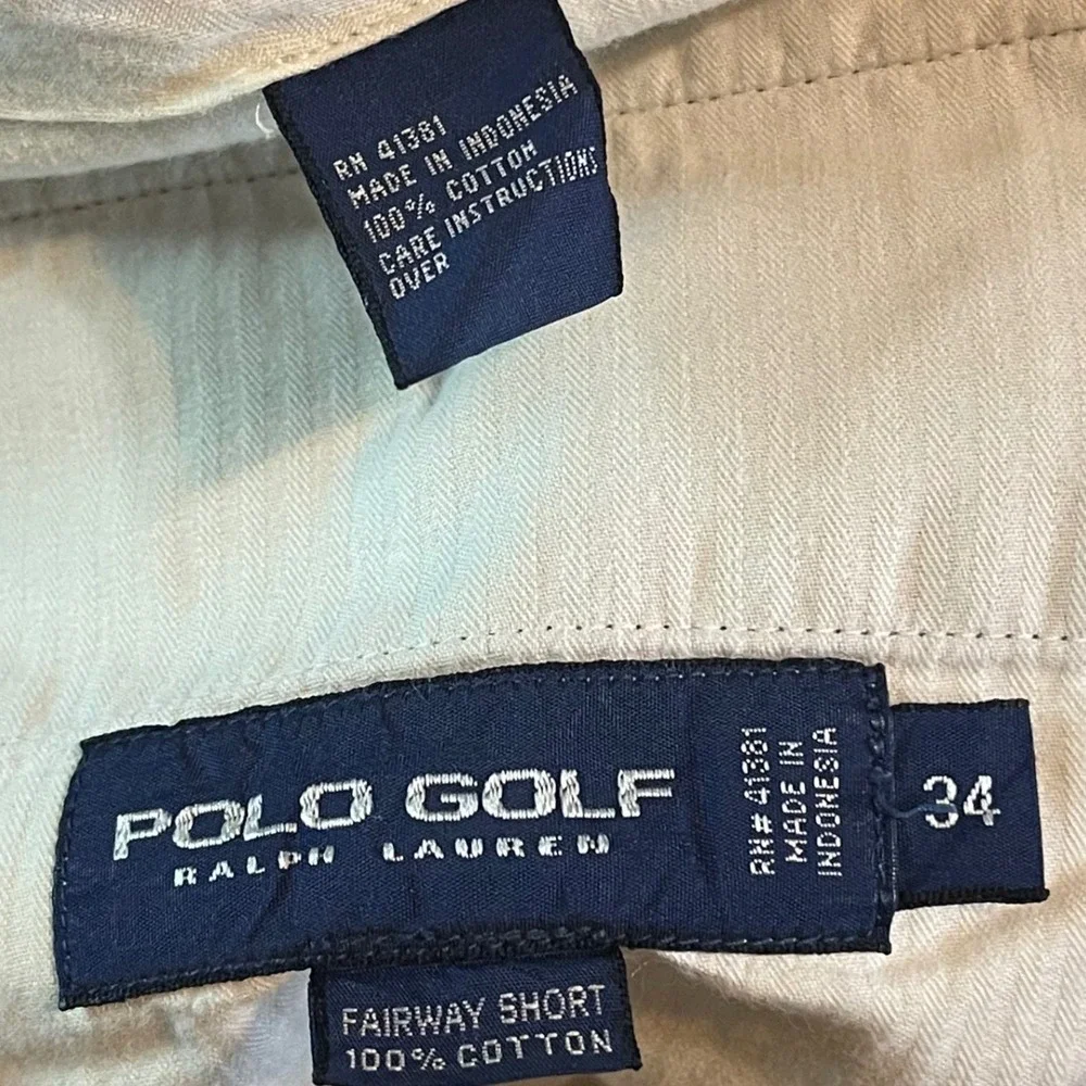 Polo Ralph Lauren Golf Mens 34 Fairway Shorts Navy Blue Pleated Cotton Twill